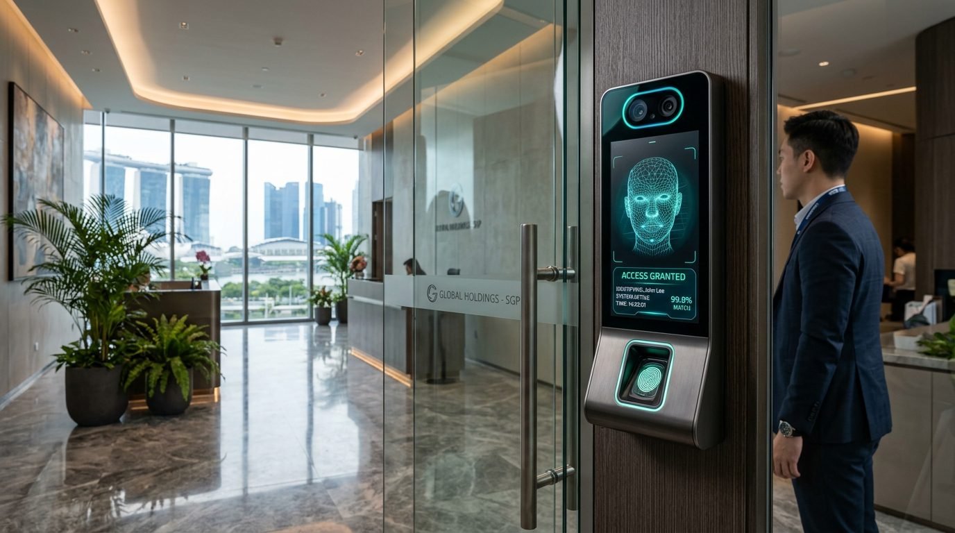 Biometric facial recognition and fingerprint access control terminal Singapore