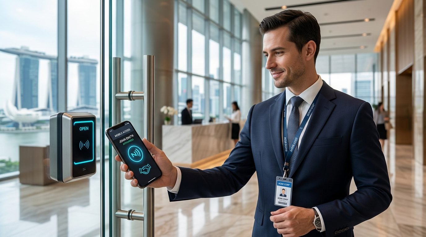 Smartphone mobile NFC and smart RFID door access control Singapore