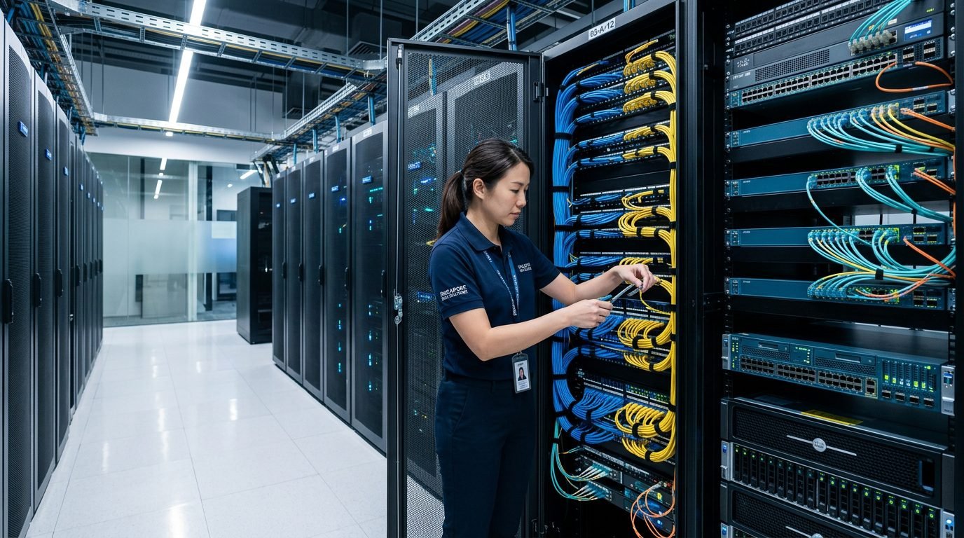 Enterprise structured cabling server rack and network maintenance Singapore