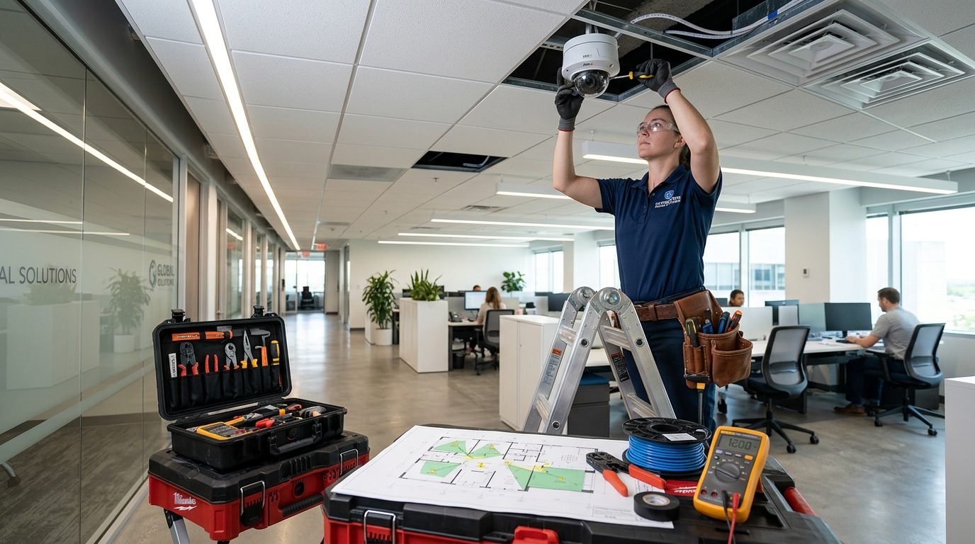Professional commercial office security camera installation Singapore