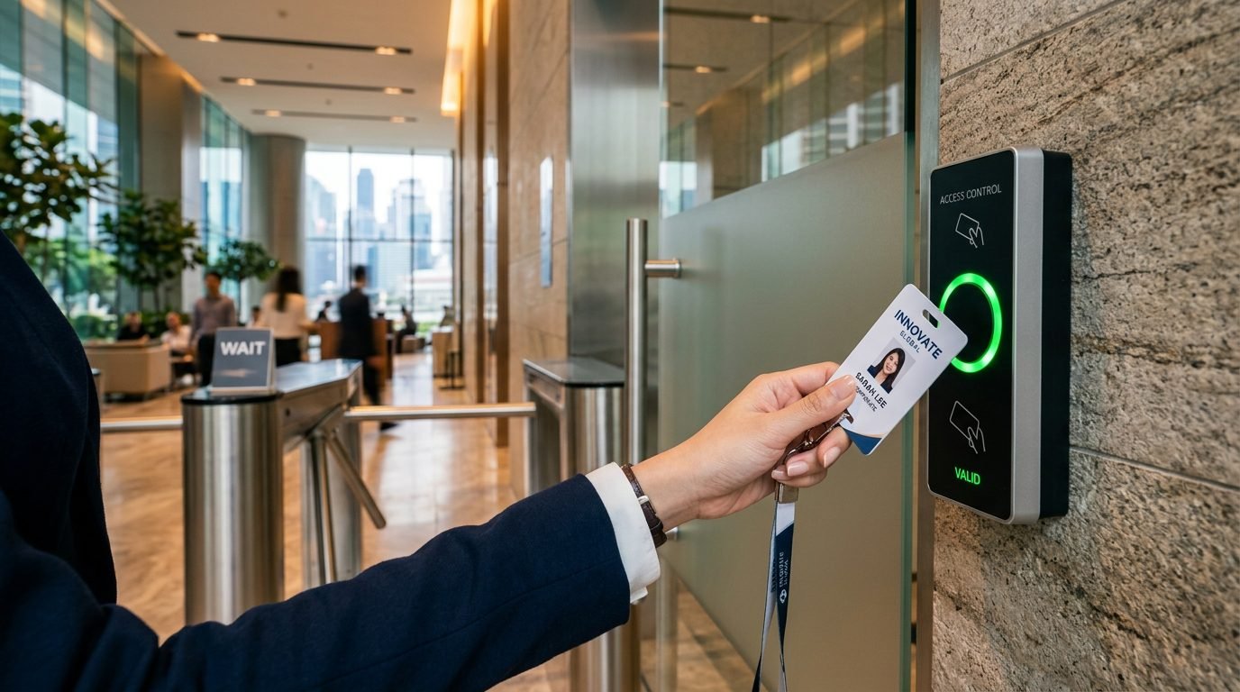 RFID contactless smart card door access control system Singapore office