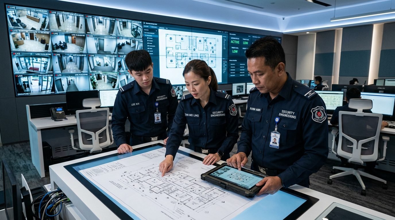SPF licensed commercial security engineering installation team Singapore